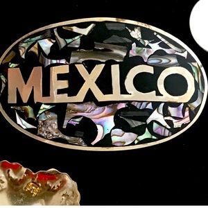 Vintage Genuine Alpaca Mexico Belt Buckle Large Statement Cowboy Hecho En Mexico